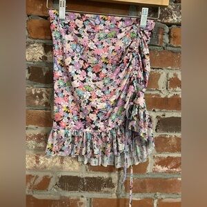 Dollskill sugar thrillz floral and butterfly ruched mesh skirt size XS